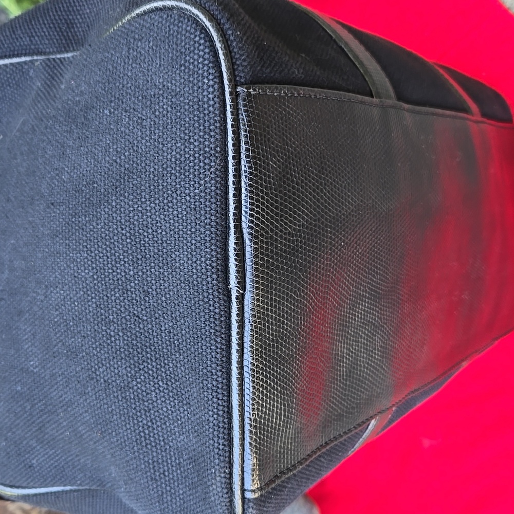 Victoria’s Secret Black Speedy Bag Canvas & Vegan Leather, Crossbody (BIN 001) - Picture 10 of 11
